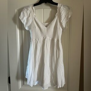 White Smocked Short Sleeve romper
